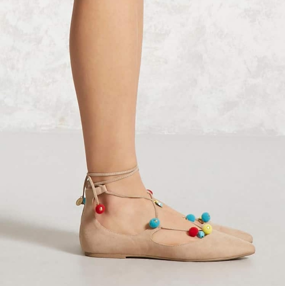 Faux Suede Lace Up Flats 5.5 ๐๐ - Picture 3 of 3